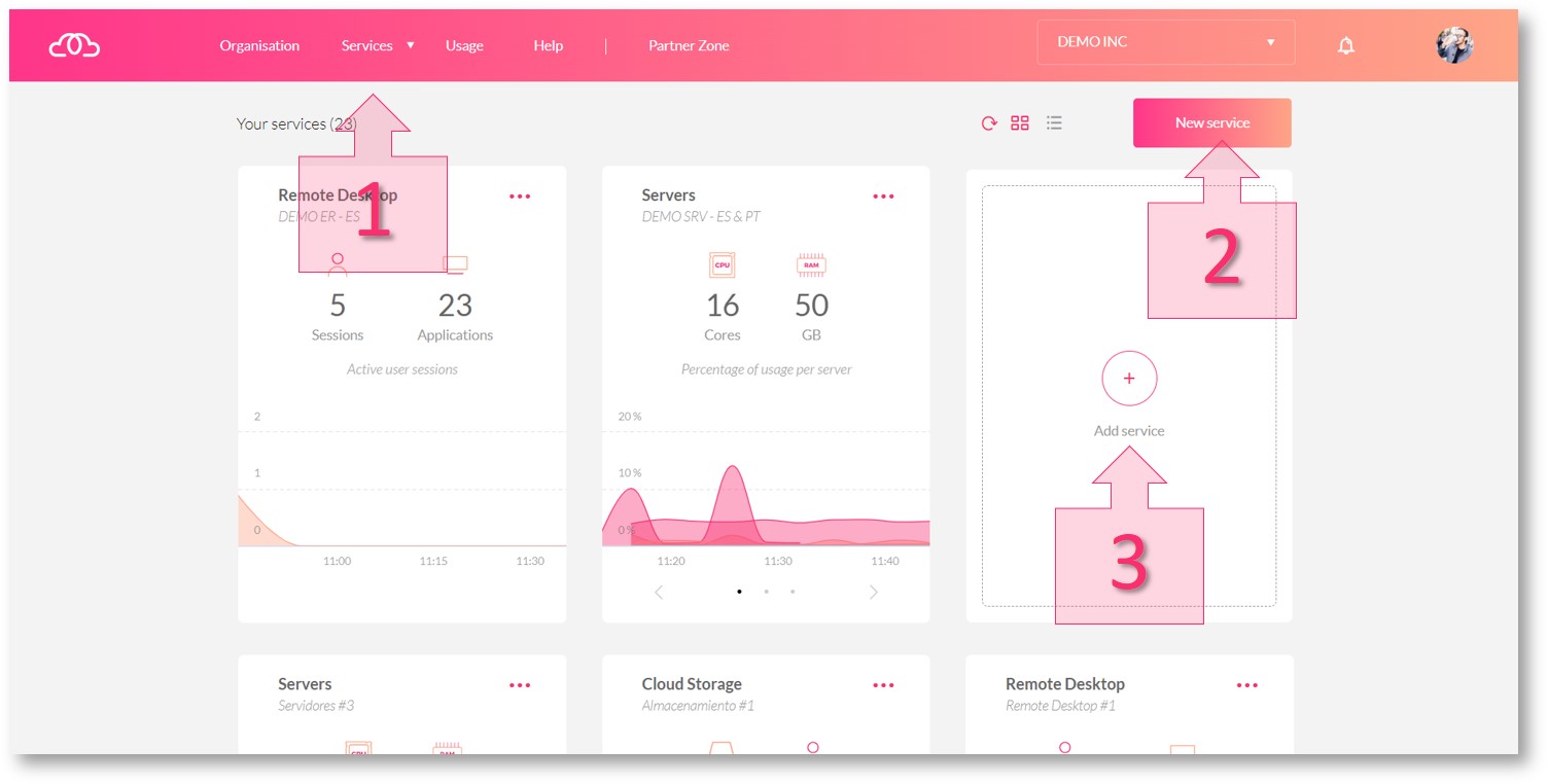 Step 1. Start the S3 bucket deployment process from the main dashboard