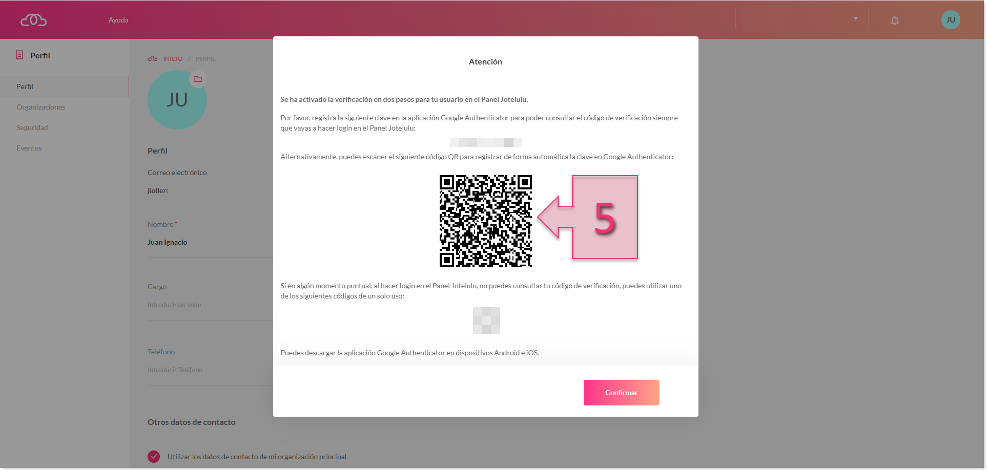 Part 2 - Load the new user key by scanning the QR code