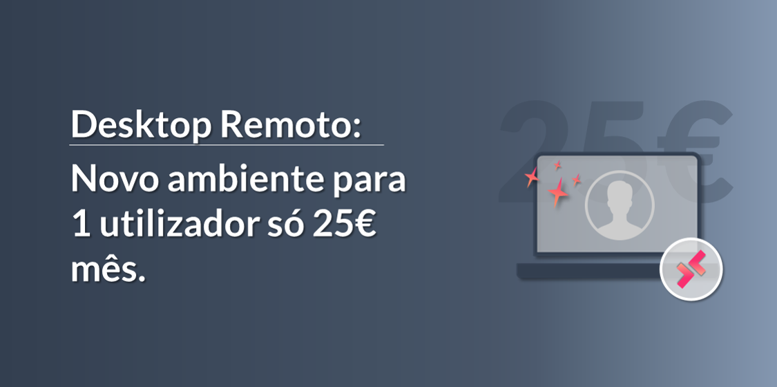 Desktop Remoto para 1 utilizador só 25€/mês