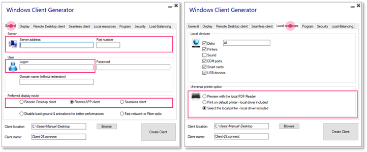Step 3. Configuring the Windows Client Generator
