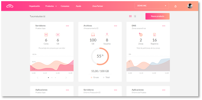 View of the dashboard after adding services