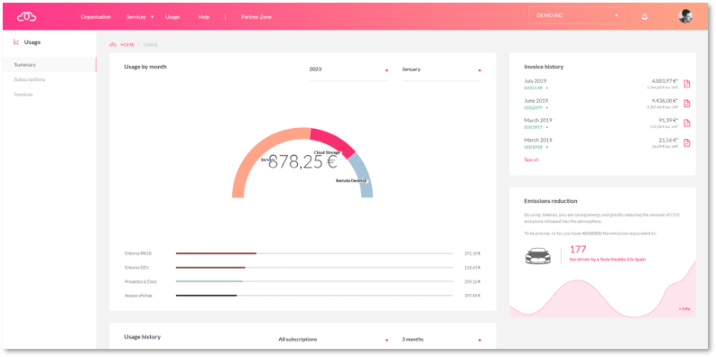 Location of Usage section - Invoices.