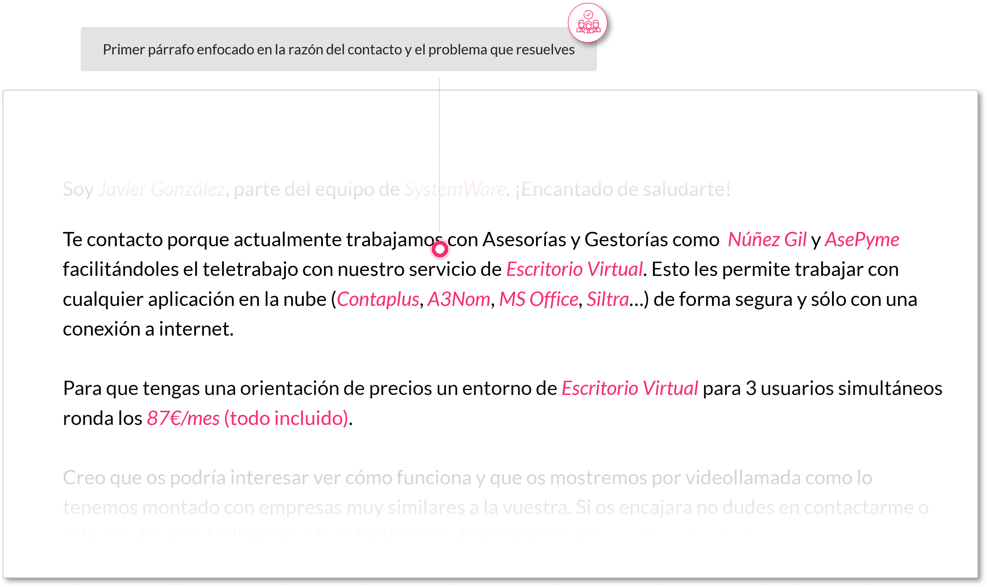 escribir el primer correo razón