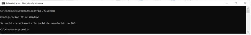Vaciamos la caché de DNS del cliente Windows