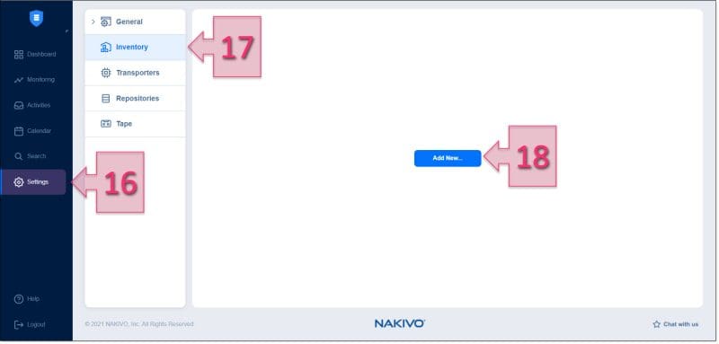 Paso 3. Accedemos al inventario y añadimos una nueva máquina Linux. copias de seguridad Linux QNAP