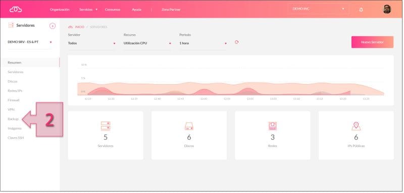 Paso 1. Accedemos a la subsección de backup