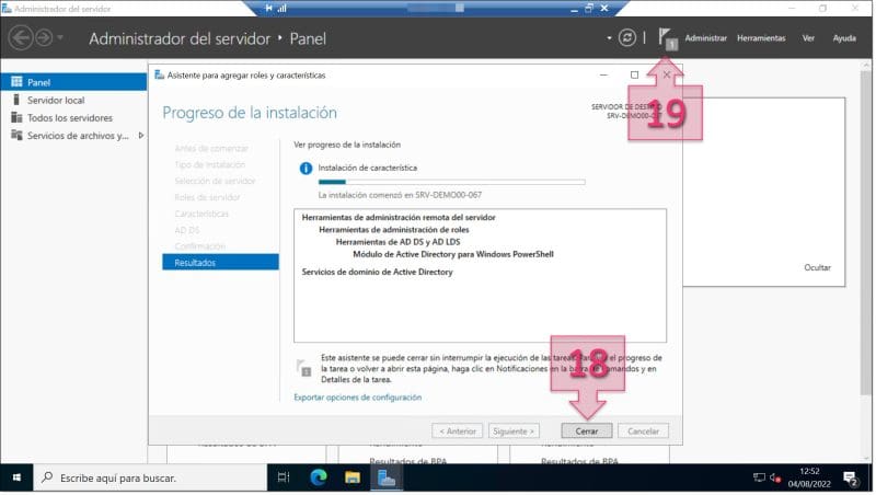 Paso 1. Comprobamos el progreso del proceso de instalación