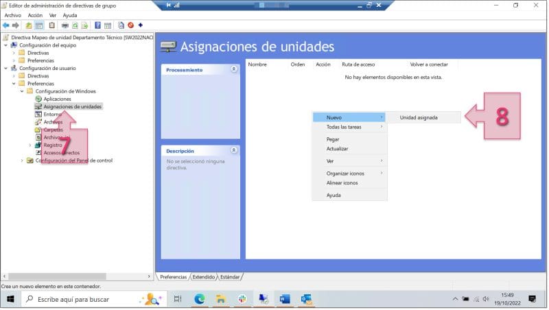 Paso 1. Creamos una nueva unidad asignada en la configuración de asignación de unidades