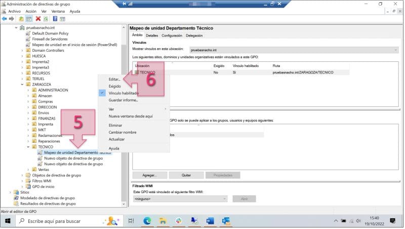 Paso 1. Editamos la GPO que acabamos de crear
