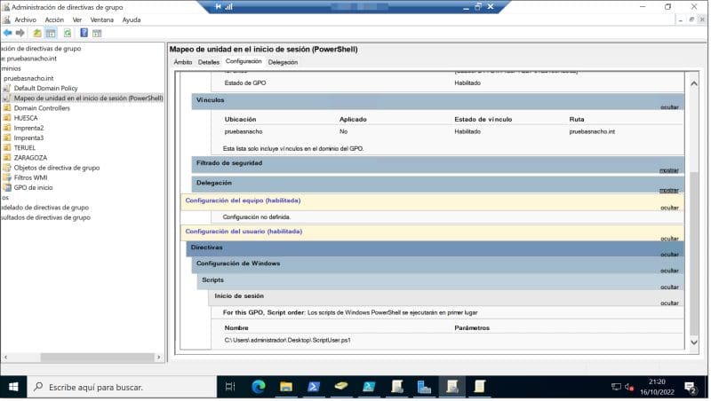 Paso 2. Comprobamos que la GPO del script está activo