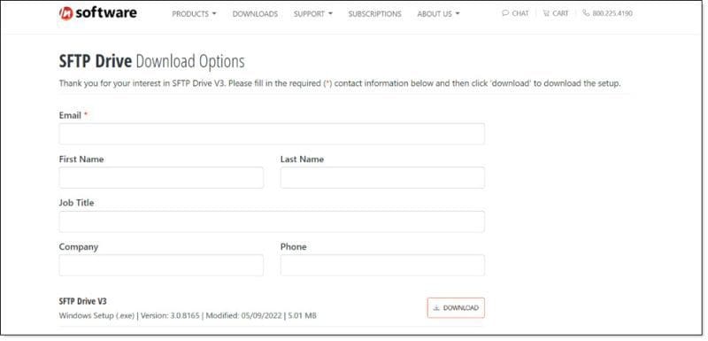 Paso 2. Facilitamos los datos para el registro de SFTP Drive. migrar servidor VMWare