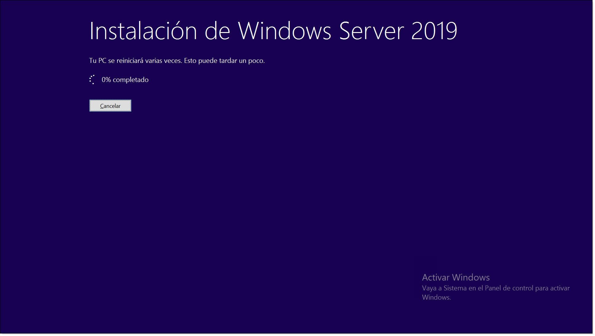 Part 3 - Wait while WS2019 is installed on the server