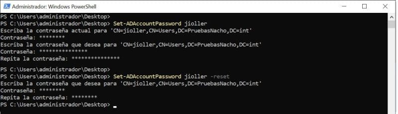 Probamos las dos formas de cambiar una contraseña