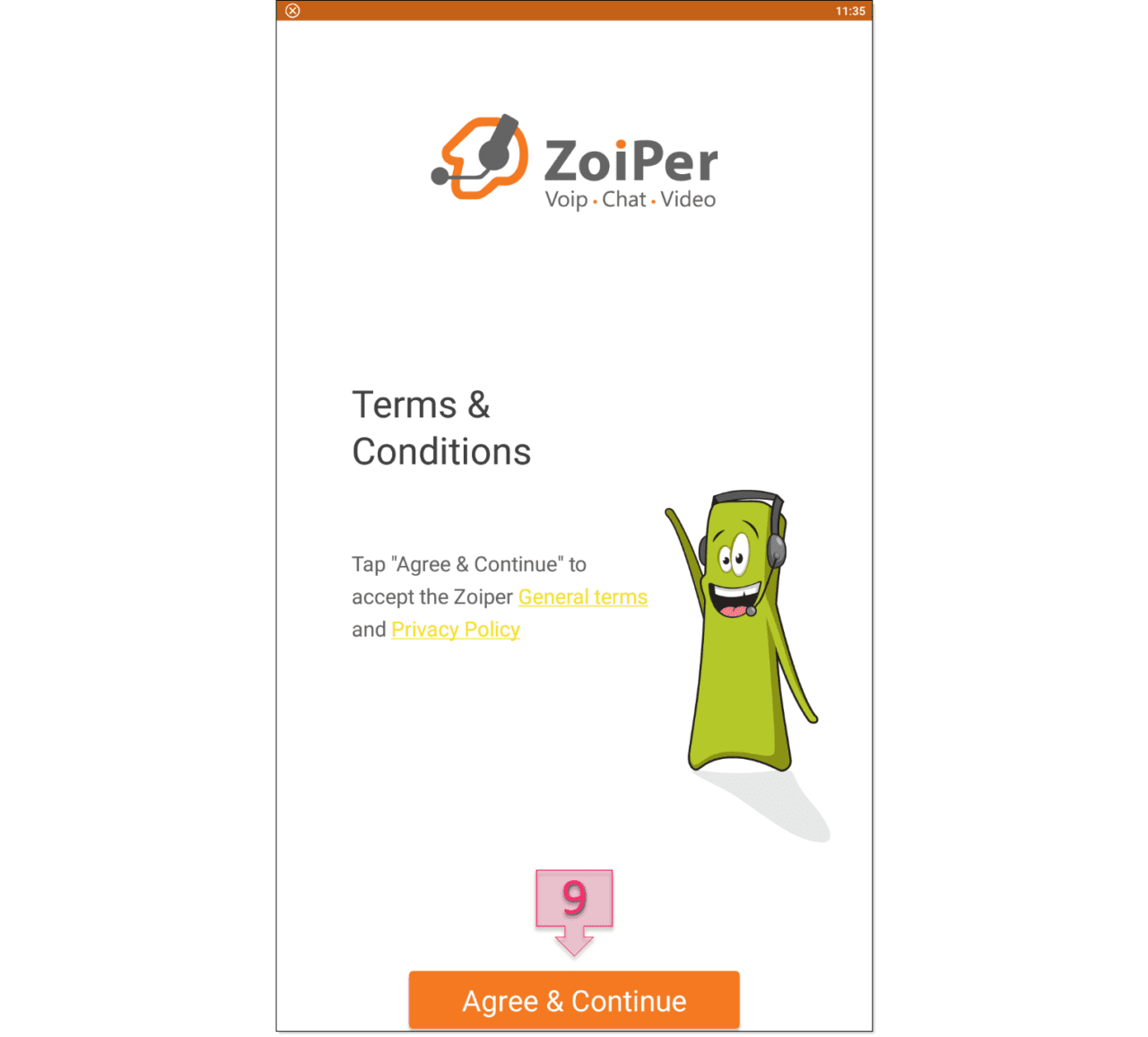 Paso 2: Aceptamos la licencia de Zoiper