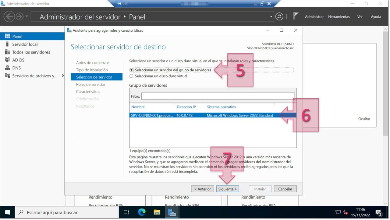 Part 1 - Select the destination server