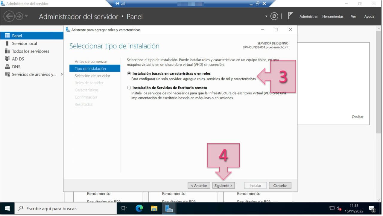 Paart 1 - Select "Role-based installation"