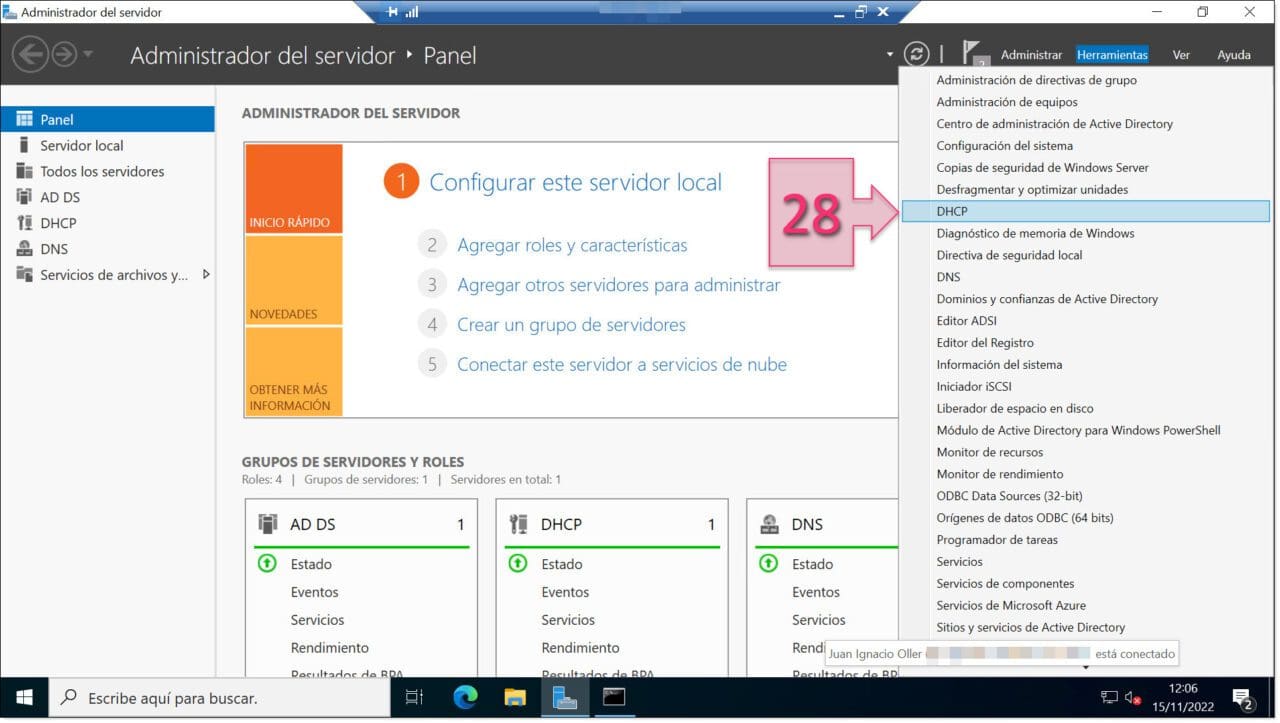 Part 2 - Open the DHCP console