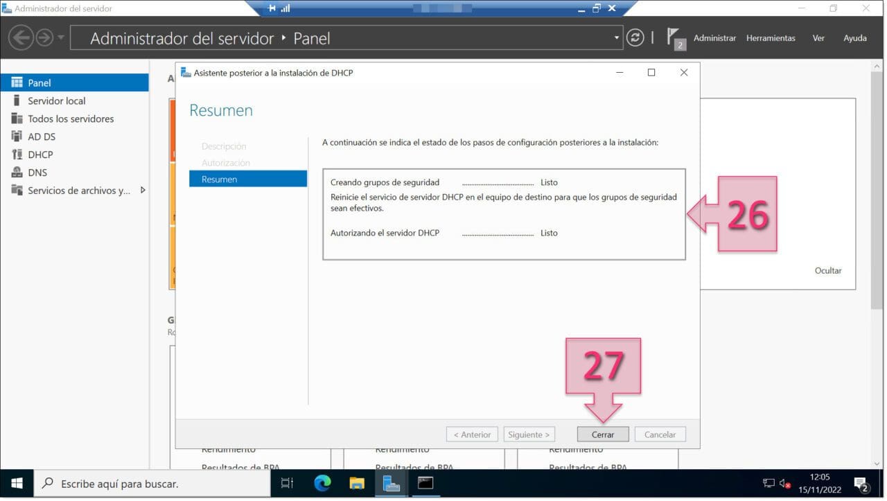 Part 2 - Check the summary page for your DHCP configuration