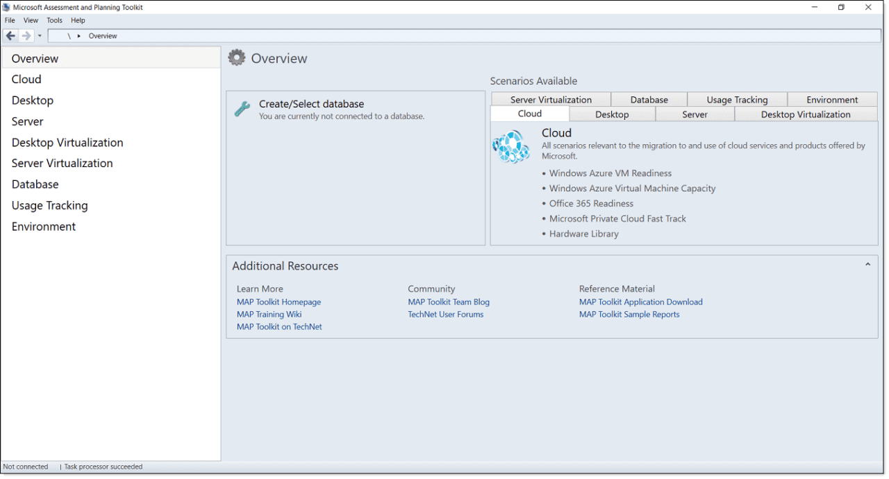 Imagem. Visão geral da ferramenta MAP para a migração do SQL Server