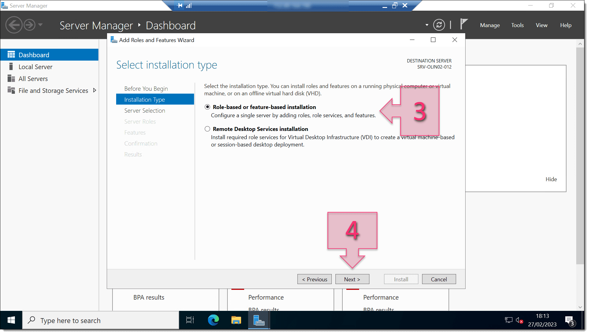 Part 2 - Select Role-based or Feature-based Installation