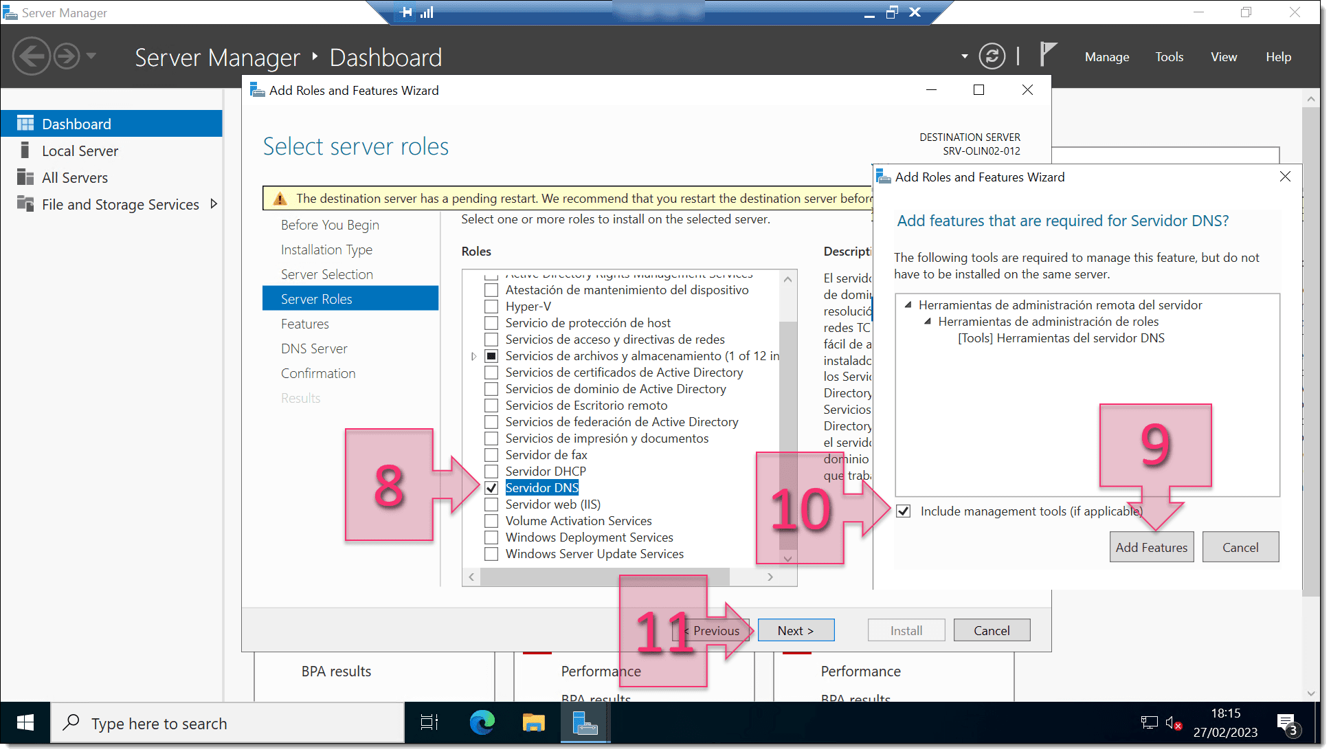 Part 2 - Add the DNS Server role and management tools