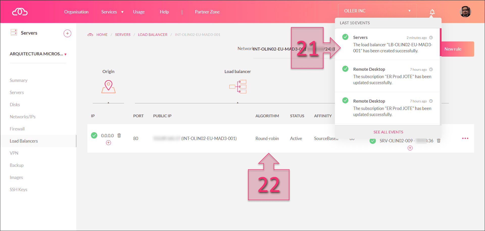 Part 2 - The new rule will now appear in the list on the Load Balancer page