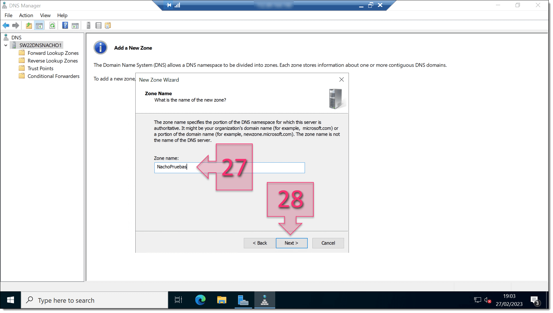 Part 3 - Give a name to the DNS zone