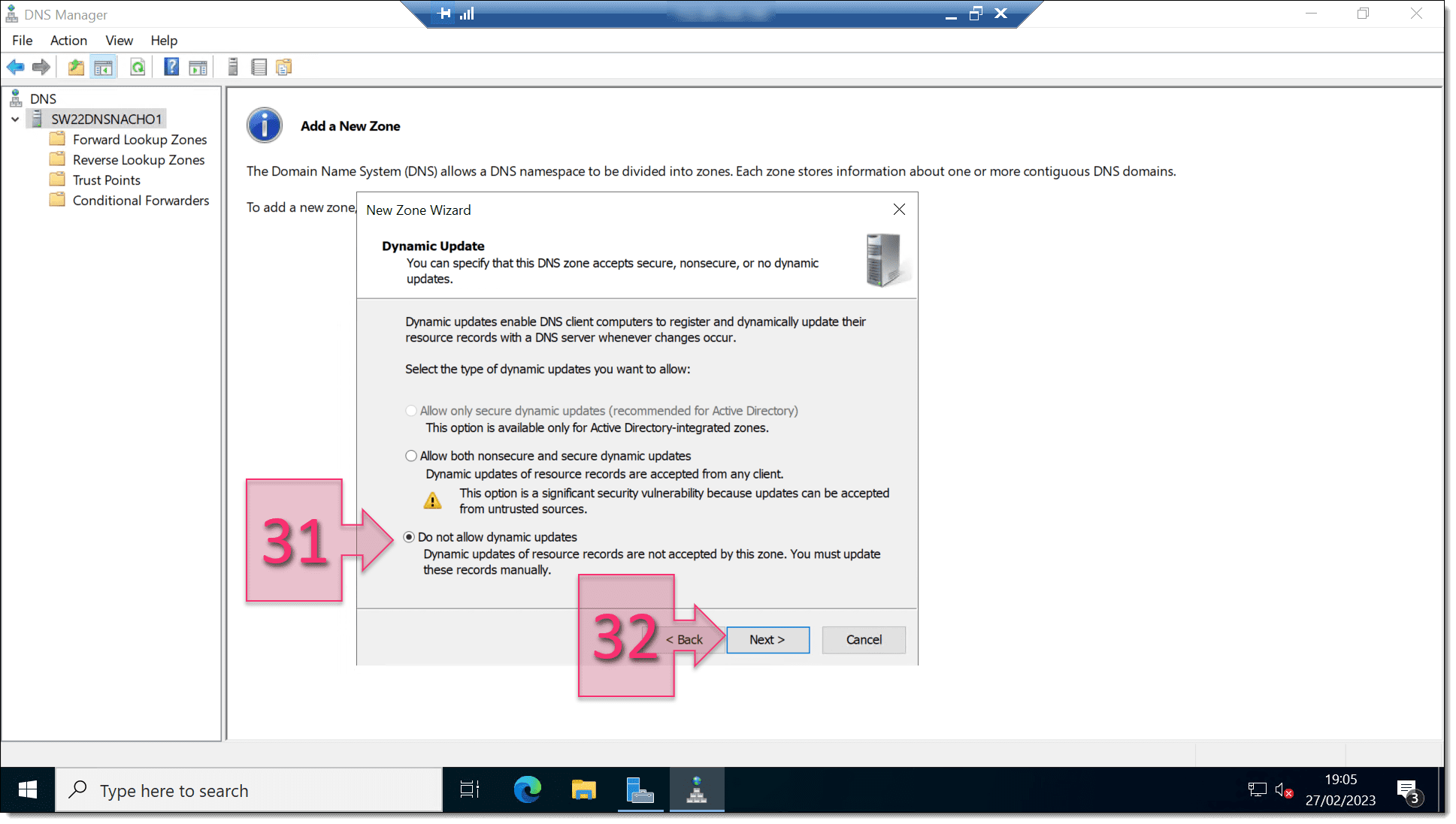 Part 3 - Select whether you want to allow dynamic updates