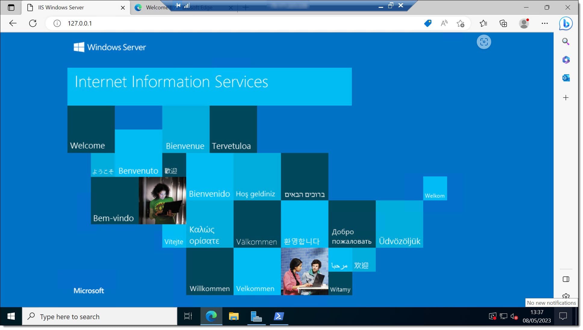 Imagen. Comprobamos que IIS es accesible desde el servidor local