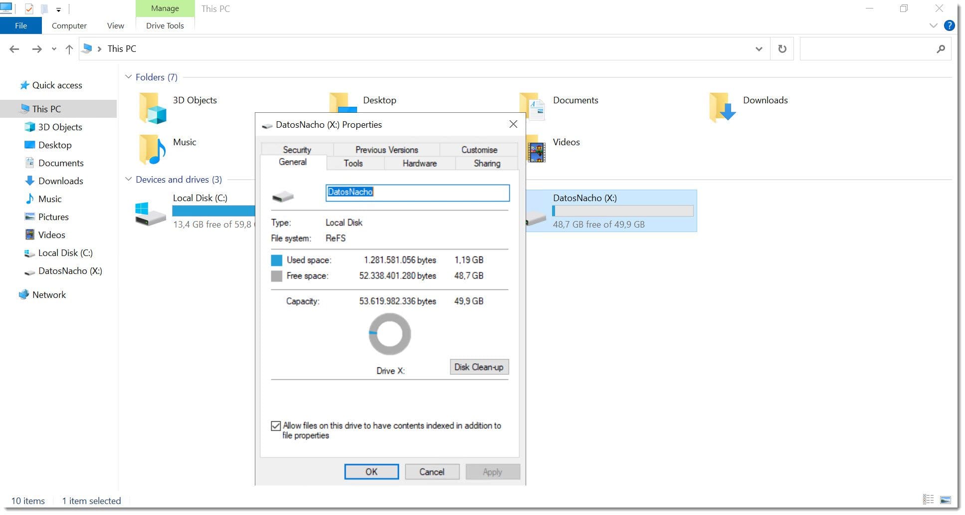 Checking that the new drive appears on Windows Explorer