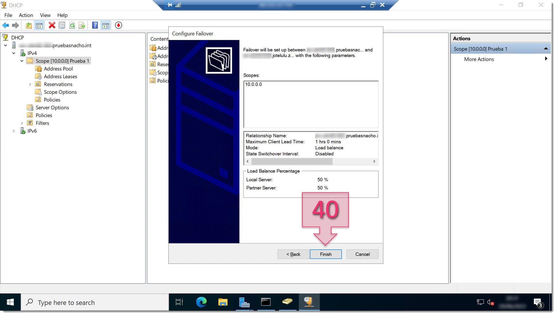 Part 2 - Check your configuration choices and click on Finish