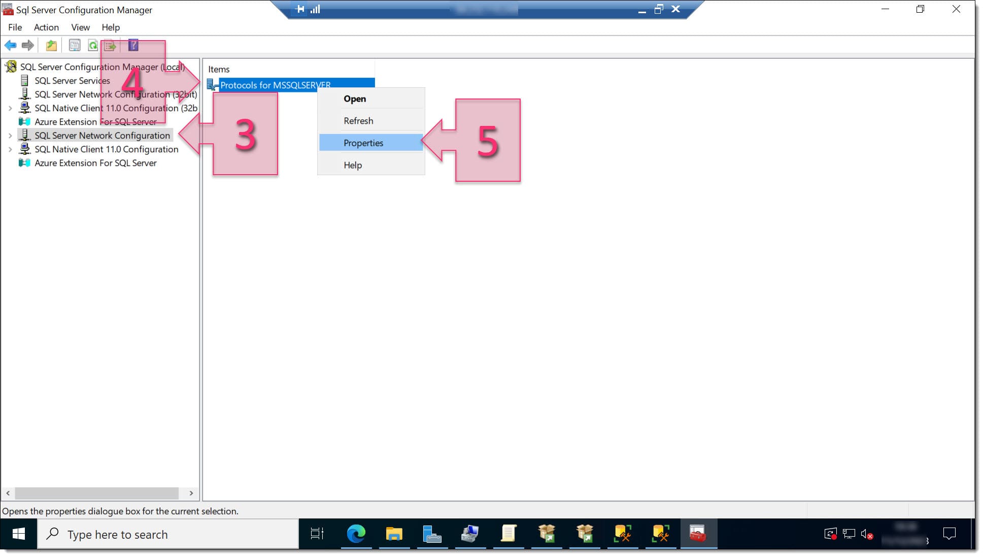 A screenshot of the SQL Server Configuration Manager window