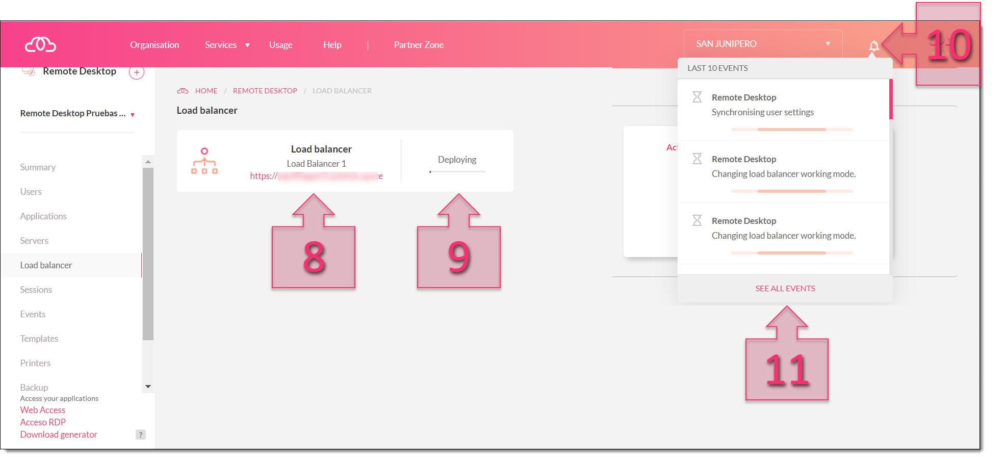 Monitoring the deployment of the new load balancer