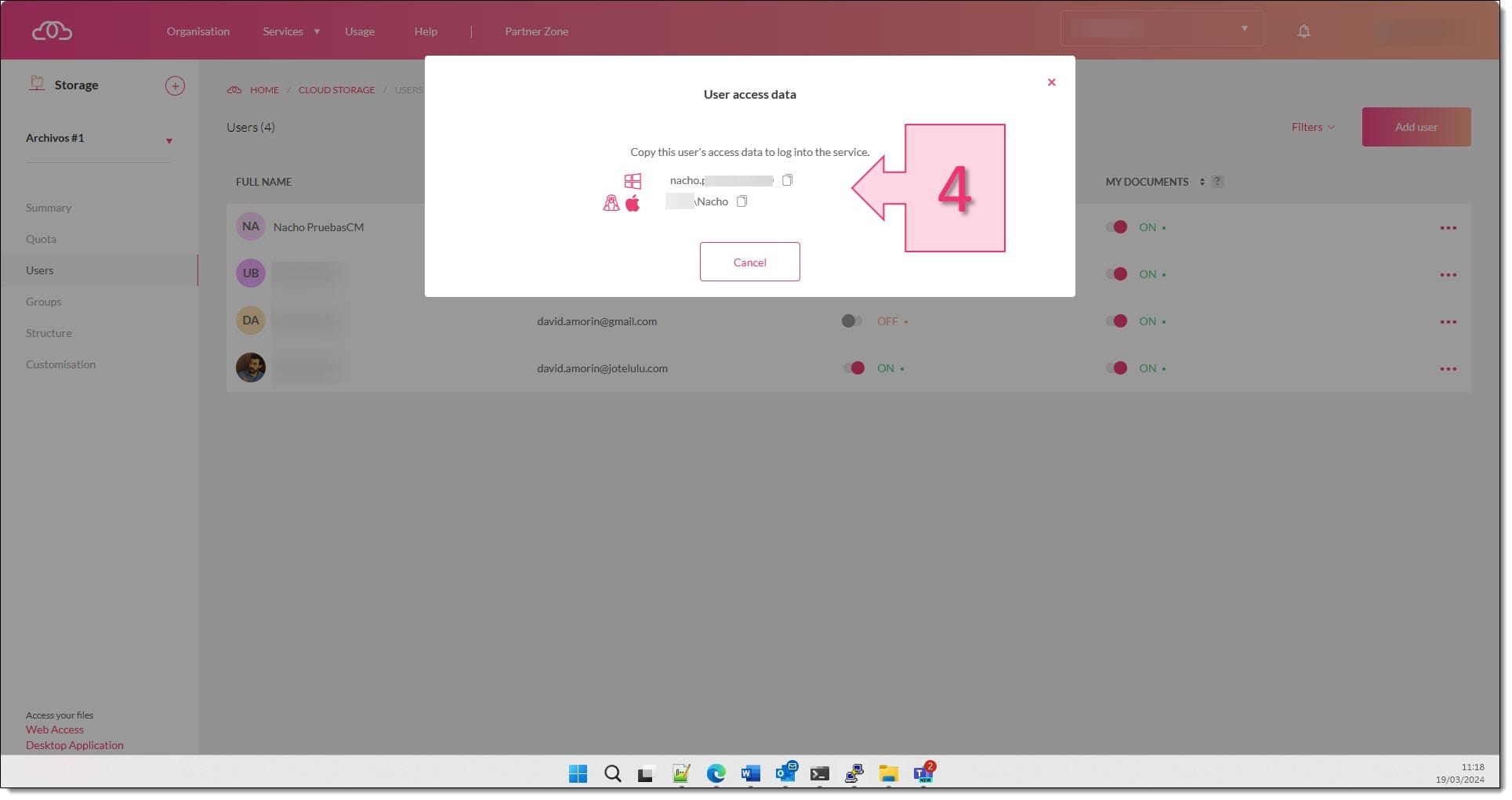 Imagen. Representación de los datos de acceso al SMB