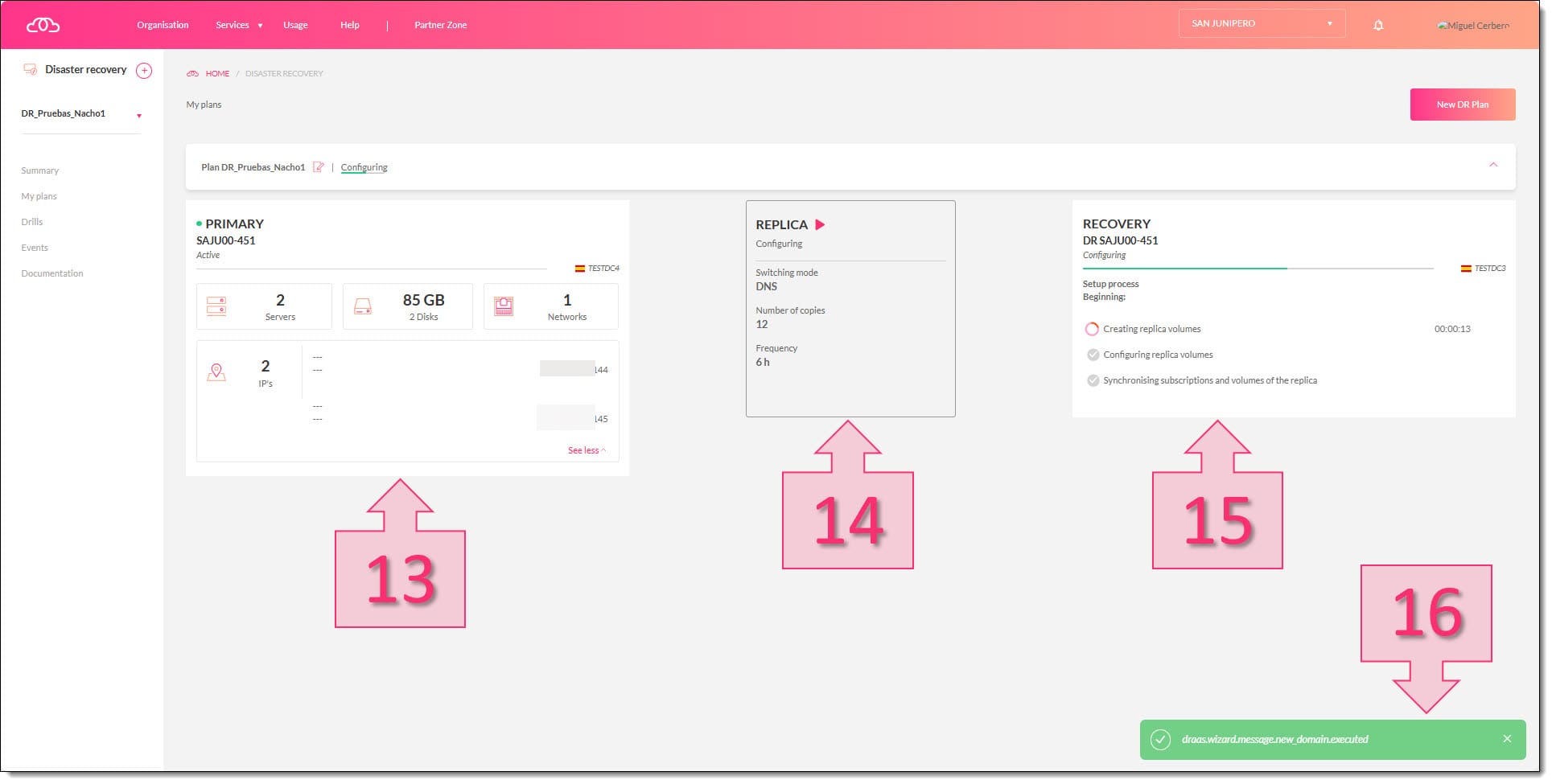 Monitoring replication progress on the Jotelulu platform