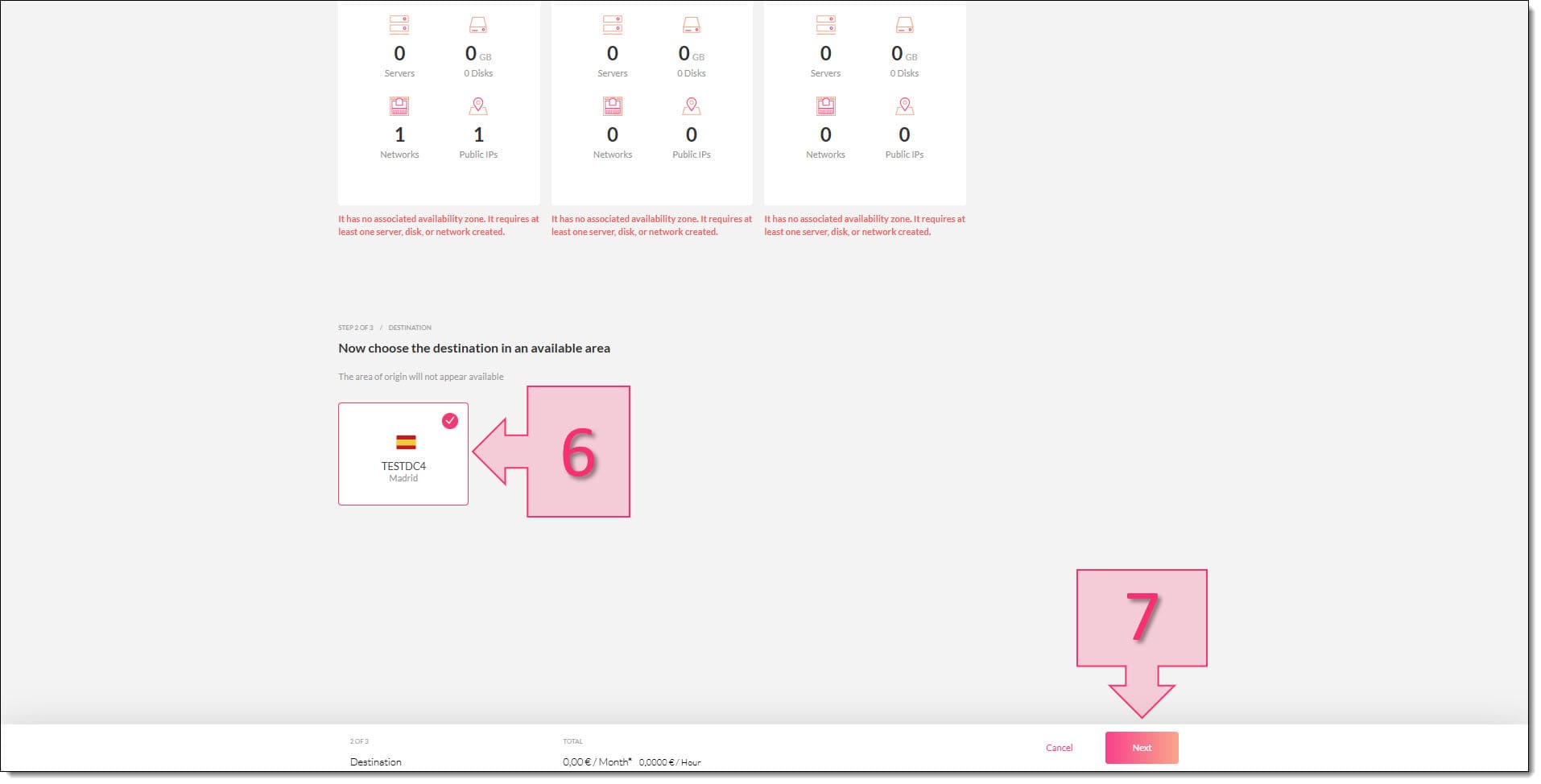 Step 2 - Select the availability zone where you will replicate your resources