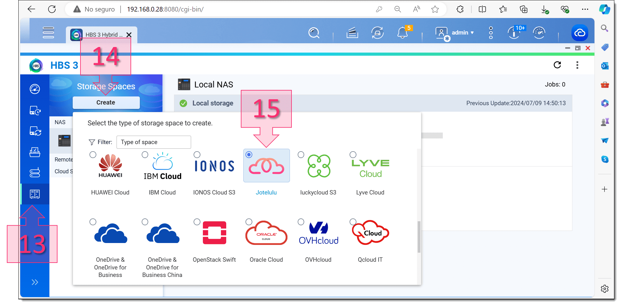 Paso 2. Comenzamos a configurar el nuevo Storage Spaces