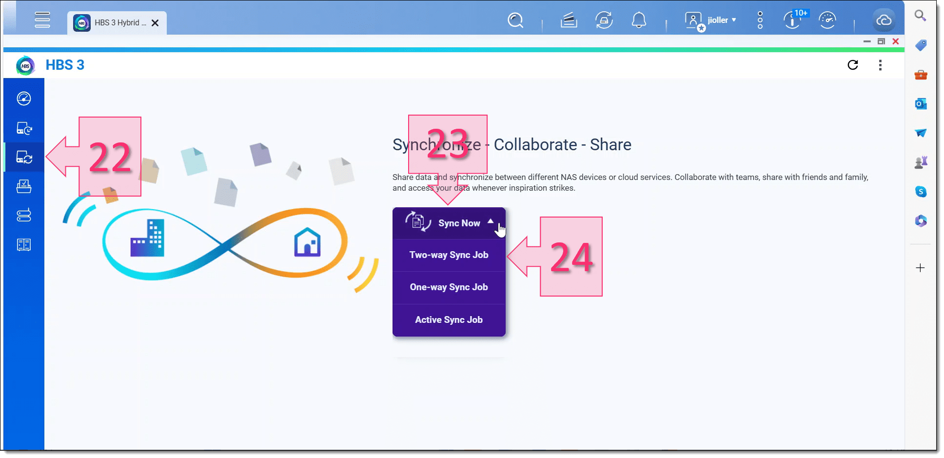 Paso 3. Entramos en la configuración de la sincronización de dos vías