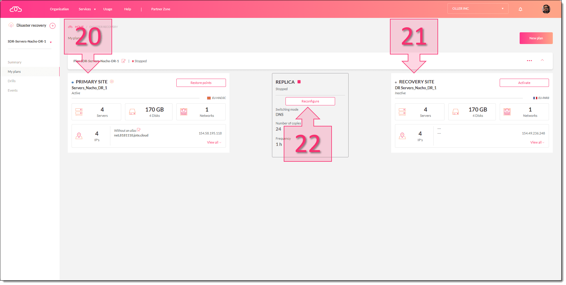 Forma 2. Lanzamos la reconfiguración de la réplica de Madrid a Paris