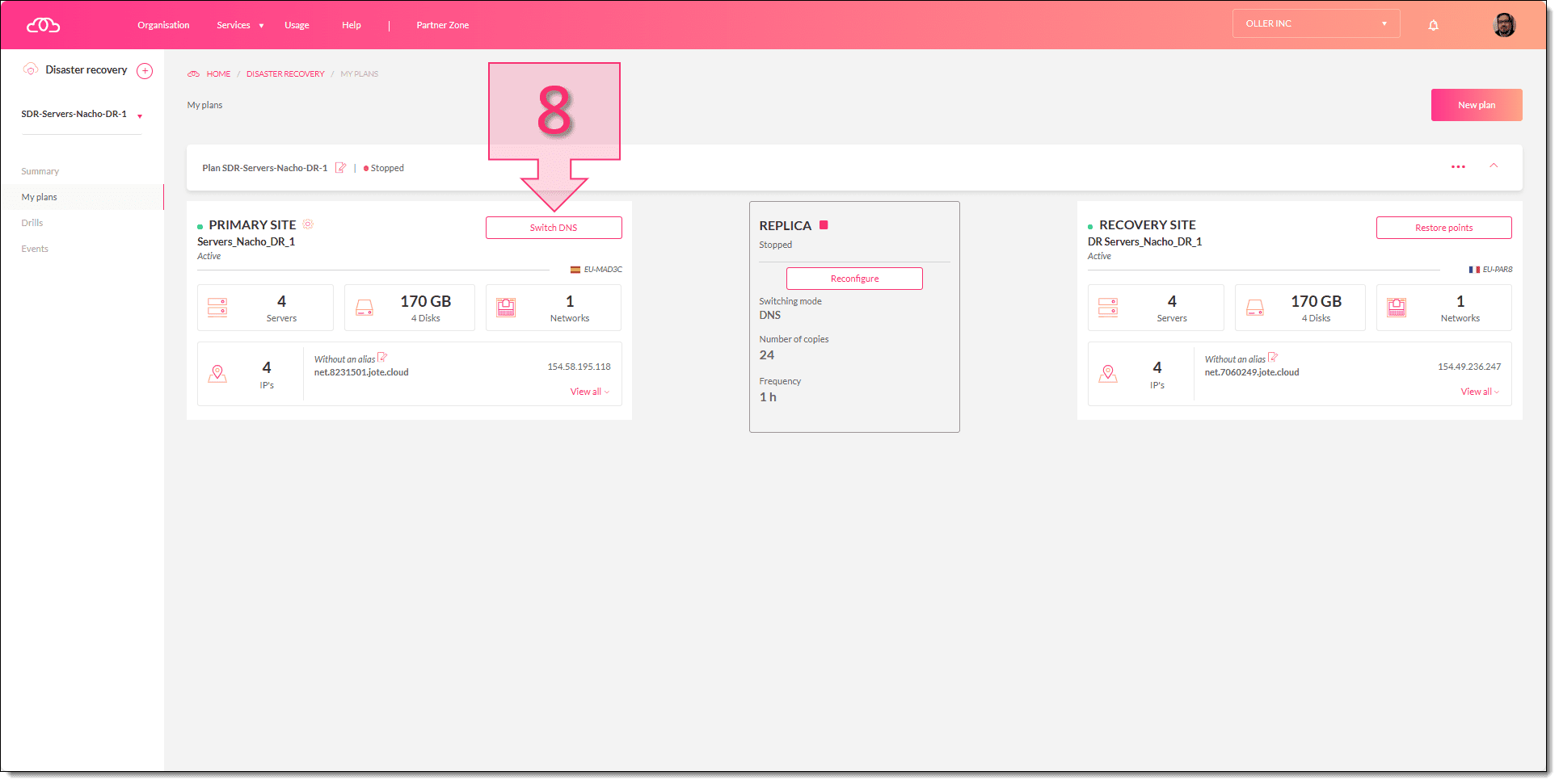 Forma 2. Seleccionamos el switch DNS