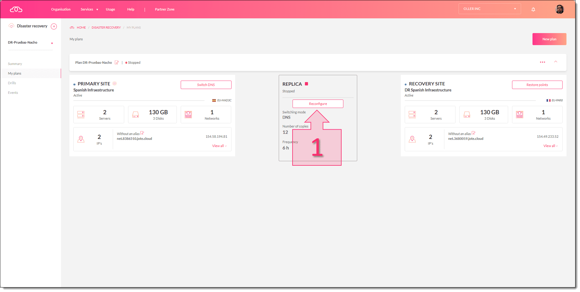 Forma 3. Seleccionamos la reconfiguración del DR