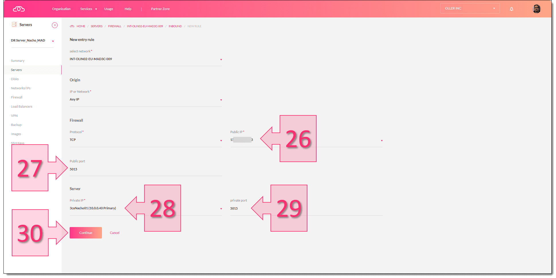 Paso 2. Asignamos el puerto que queremos que se abra