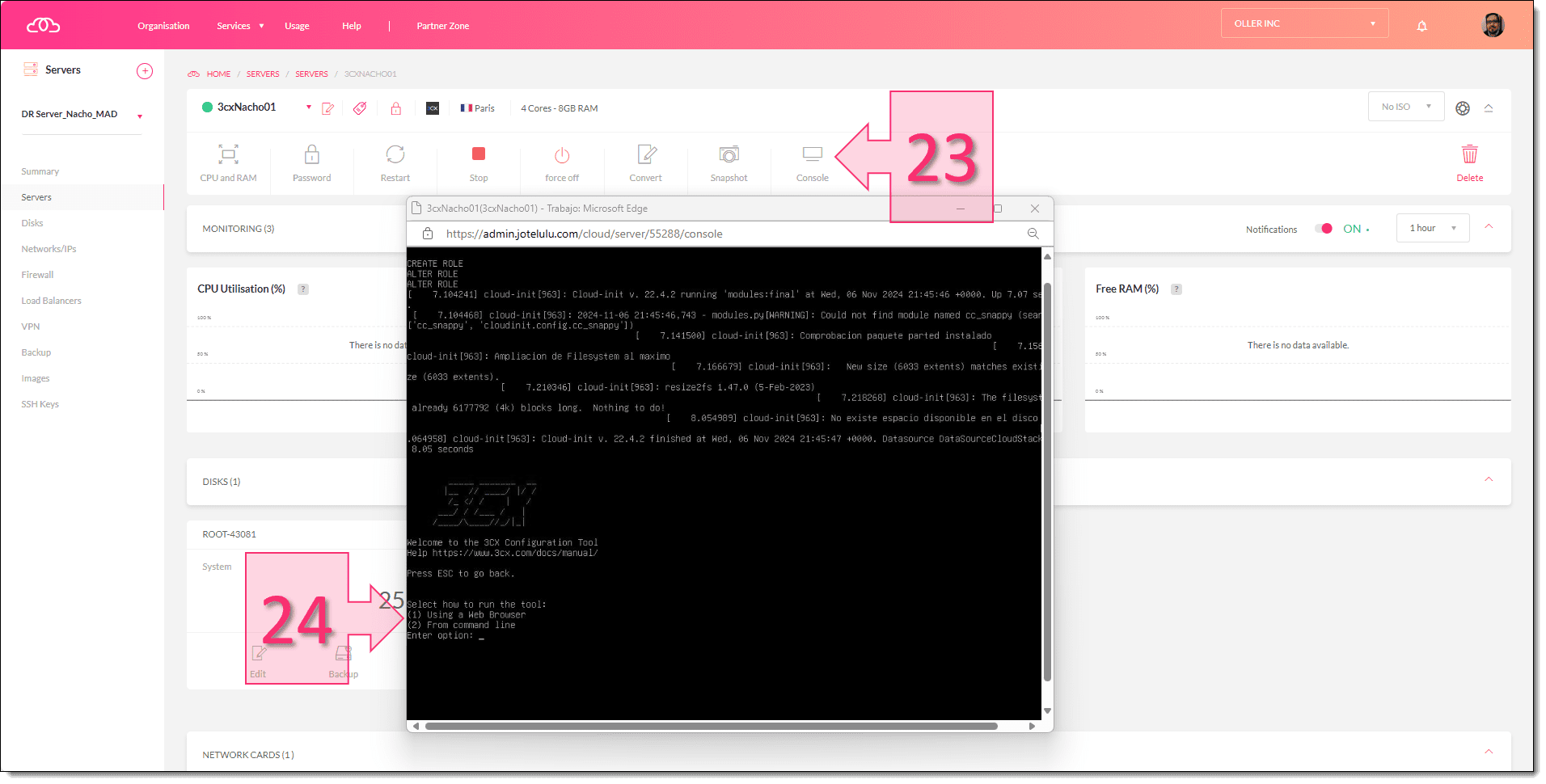 Paso 2. Decidimos porque vía se habilitará la configuración de 3cx